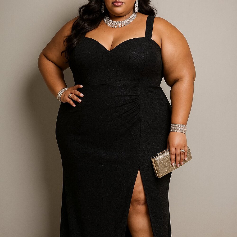 Elegant Black Sleeveless Dress Onyx Nite